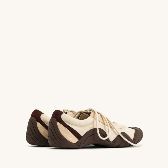 Caitlin Lace-up Ballerina Sneakers - Light Brown - Picture 3 of 7